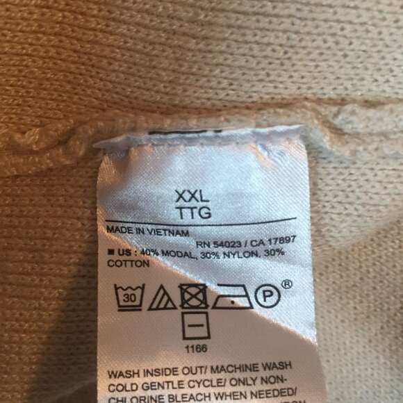 Banana Republic Womens XXL Faux Wrap Skirt Cream Knit  Elastic Waist Knee Length - Picture 7 of 11